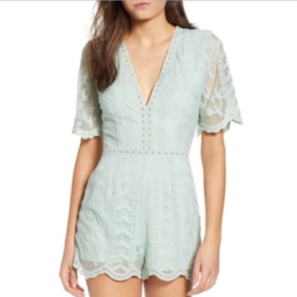Socialite Other - Socialite Lunging Green Lace Romper size Large